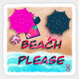 Beach Please Sticker